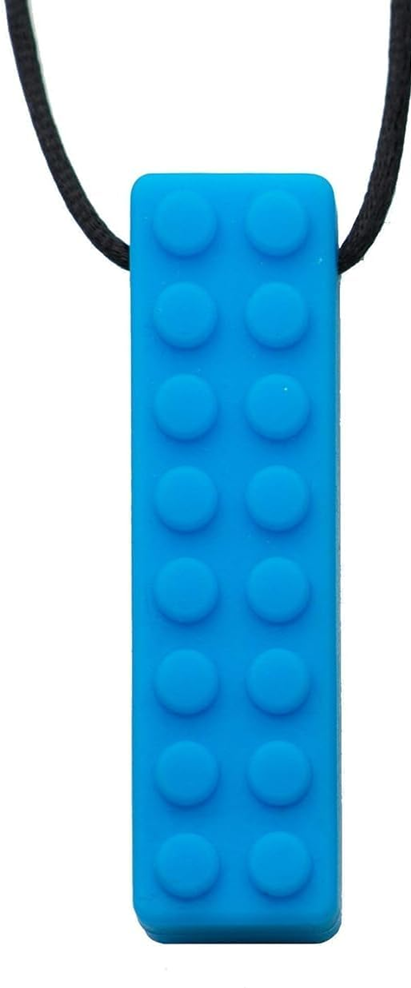 TILCARE Chew Chew ogrlica-grizalo za pomirjanje 1,8 x 6,4 cm MODRA