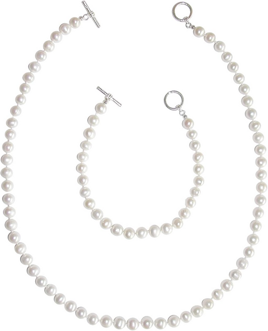 ROBA collana e braccialetto con perle coltivate d'acqua dolce