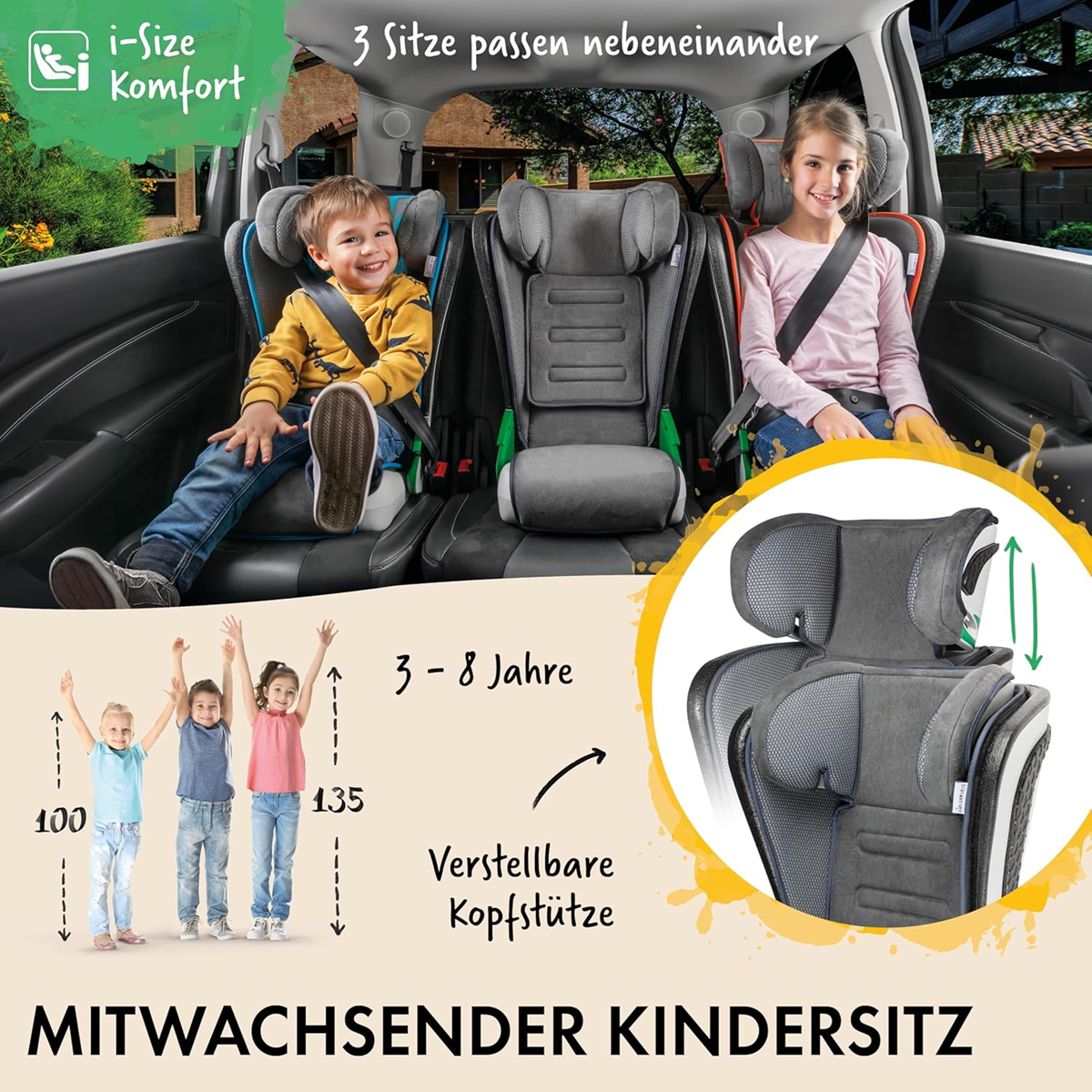 WALSER Noemi asiento de coche para niños de 3 a 8 años