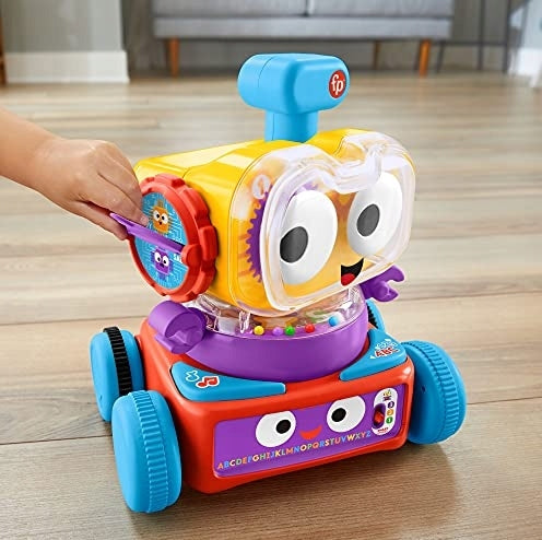 FISHER-PRICE interaktywny robot LINUS język niemiecki, kolorowy robot 4w1 dla dzieci 6 m+