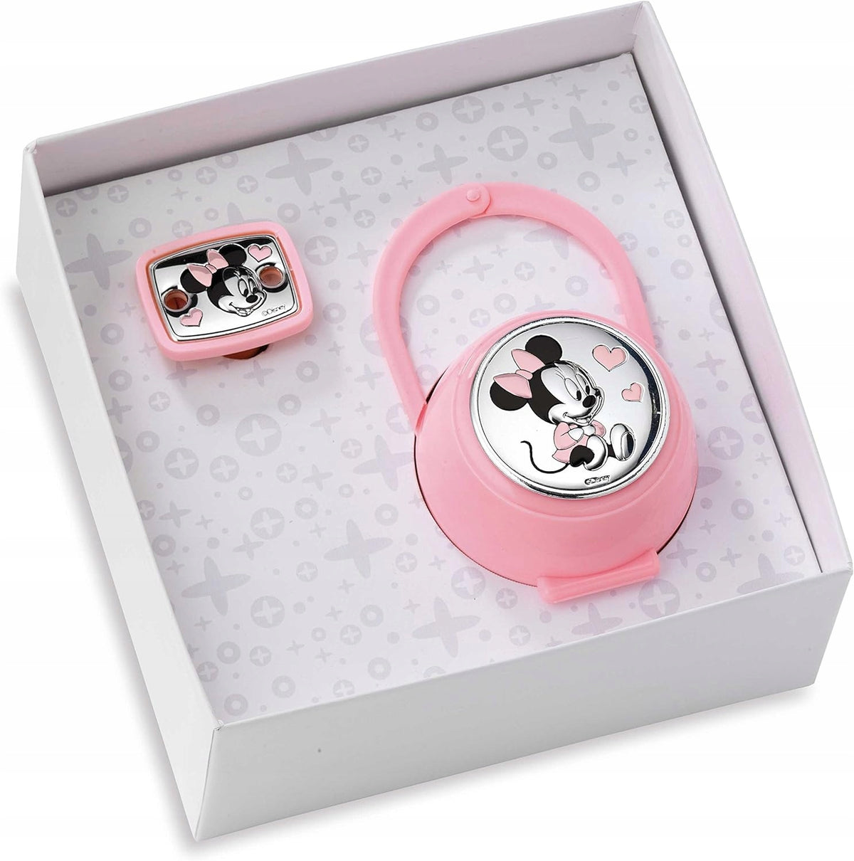 VALENTI DISNEY Minnie chupete + cadena con recubrimiento PVD (plata)