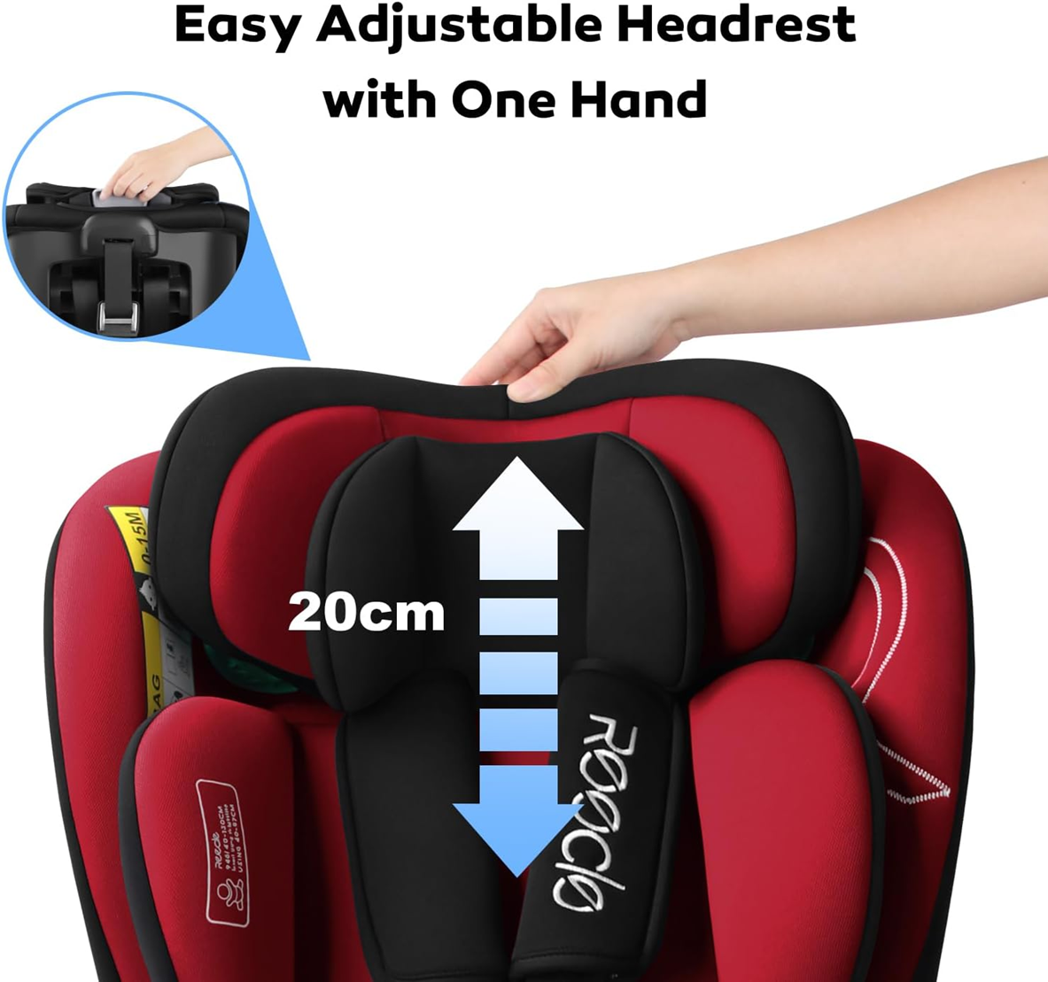 REECLE i-Size silla de coche giratoria 360° 0-12 años 40-150 cm