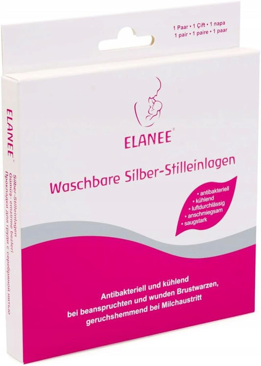 ELANEE coppette assorbilatte in lana con argento