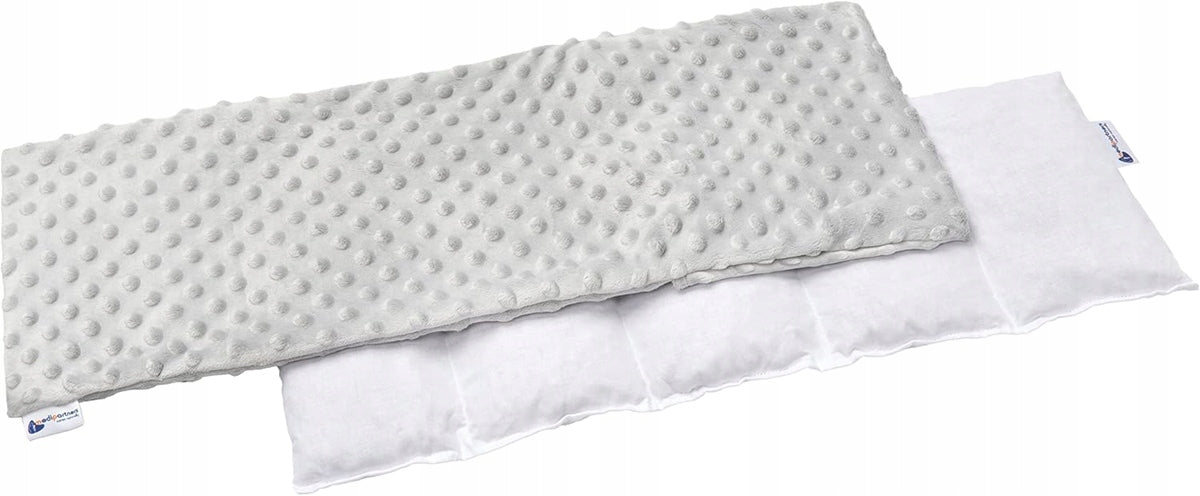 MEDIPARTNERS termofor z pestkami wiśni DUŻY 800g 60x20 cm MINKY, biały termofor do ogrzewania