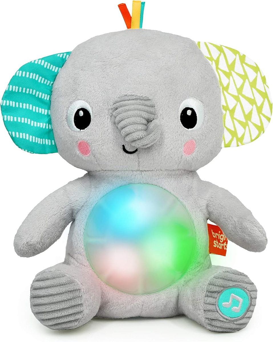 BRIGHT STARTS Huge-a-bye-Baby elefante interactivo con música y luces 20 cm