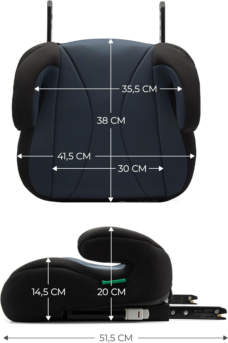 Kinderkraft I Boost grafika wymiarów siedziska