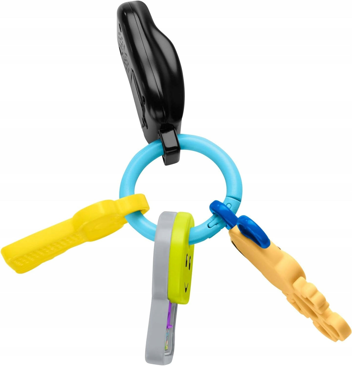 FISHER-PRICE interaktywne kluczyki samochodowe z brelokiem J. NIEMIECKI, kolorowa zabawka dla niemowląt 6 m+