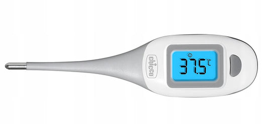 CHICCO Flex Night Plus termometr elektroniczny, biało-szary, szybki pomiar 10 s, tryb nocny