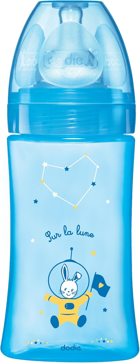 DODIE biberón 270 ml tetina 2 flujo medio 0-6 m CONEJO