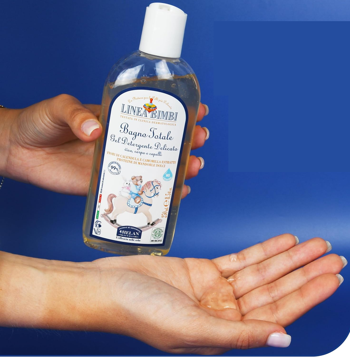HELAN Linea Bimbi gel de baño y champú con proteína de almendra 250 ml 0+ para bebés