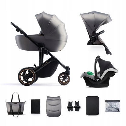 KINDERKRAFT PRIME2 PRO 3v1 večnamenski voziček do 22kg + avtosedež MINK PRO