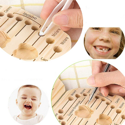 LOVE BABY caja de madera para guardar dientes de leche para bebés IDIOMA ITALIANO