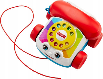 FISHER-PRICE telefon do ciągnięcia 12m+ z tarczą do liczenia, sznurkiem i dźwiękiem dzwonka