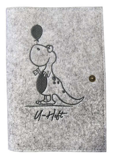 LUXDAG filčasti etui za nosečniško kartico DINOZAVER 15,5 x 23 cm