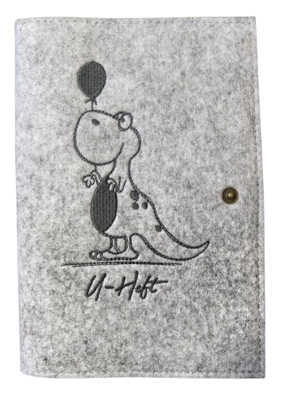 LUXDAG filčasti etui za nosečniško kartico DINOZAVER 15,5 x 23 cm