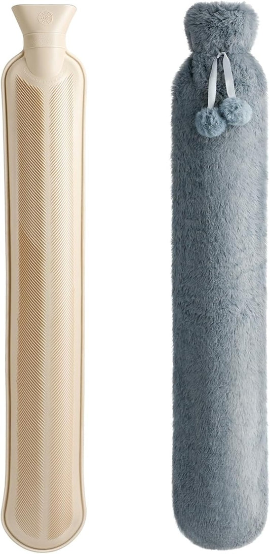 HOMEALEXA gumijast termofor za vodo 2 litra + mehka prevleka 72 cm