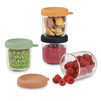 Béaba Sunrise contenitori in vetro per alimenti con chiusura 250ml x4