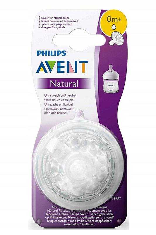 PHILIPS AVENT Natural tetine pentru biberoane 0luni+ x2