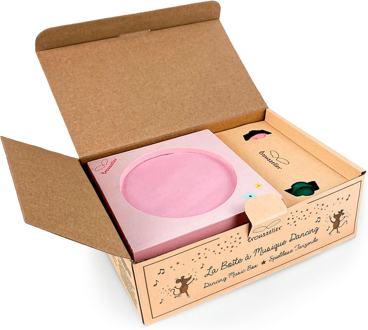 TROUSSELIER caja de música magnética de madera Hermanas Princesas