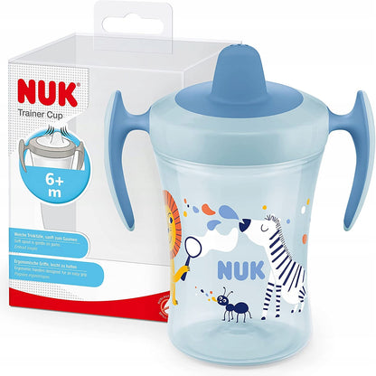 NUK Trainer Cup Auslaufsicherer Becher Löwe & Zebra 6 m+ 230 ml
