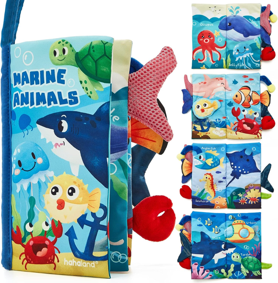 HAHALAND Marine Animals senzorična knjižica OBEŠANKA 12,5 x 22 cm