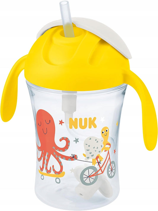 NUK Motion Cup Trinklernbecher mit flexiblem Strohhalm 8 m+