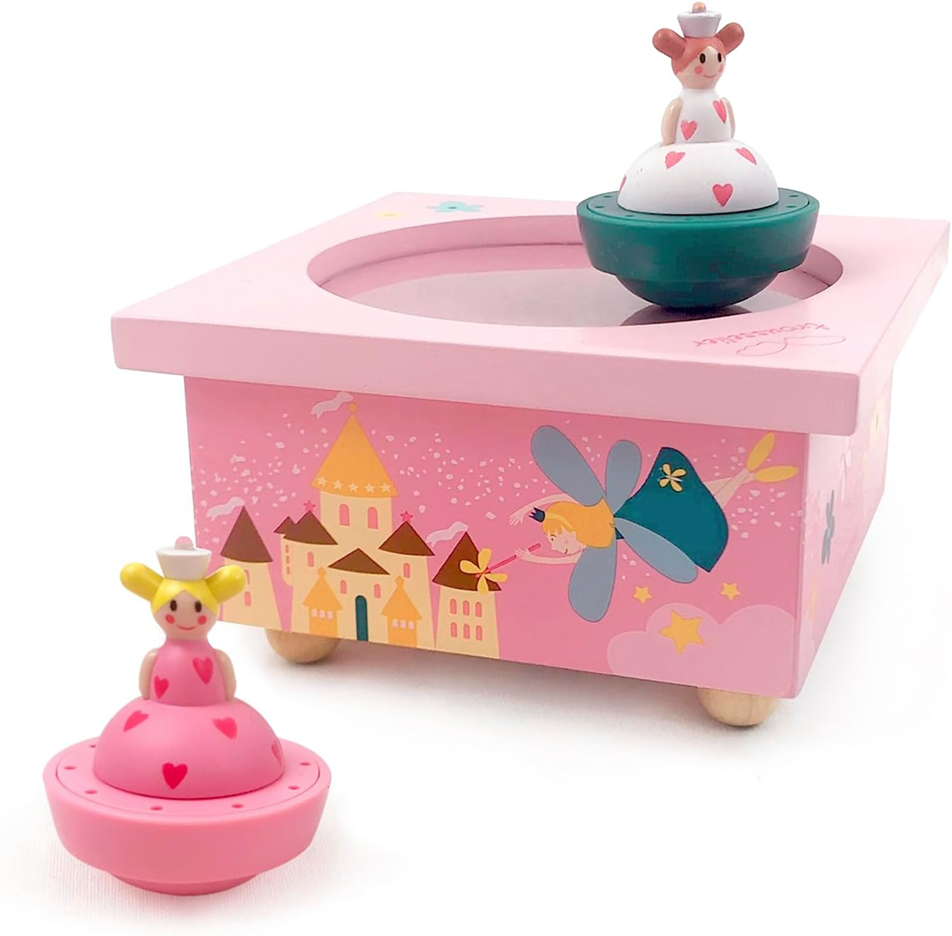 TROUSSELIER caja de música magnética de madera Hermanas Princesas