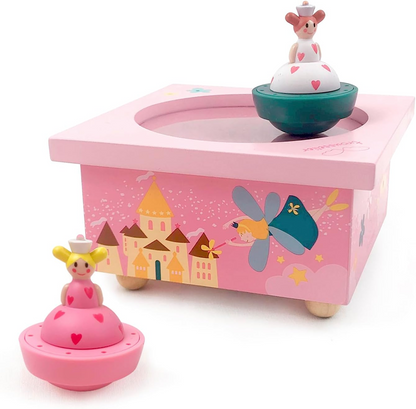 TROUSSELIER caja de música magnética de madera Hermanas Princesas