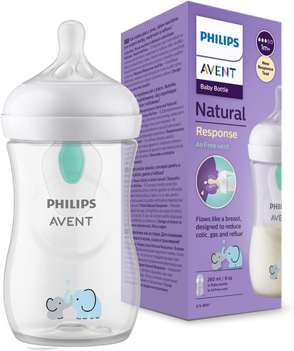 PHILIPS AVENT Biberón Natural RESPONSE 260 ml 1m+ con ventilación AIR FREE