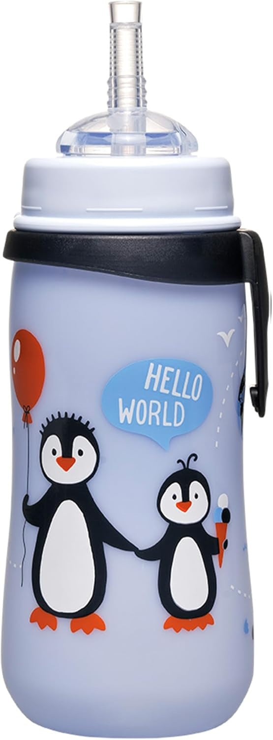 NIP Straw Cup copo antivazamento com palhinha 330 ml 12 m+ PINGUINS