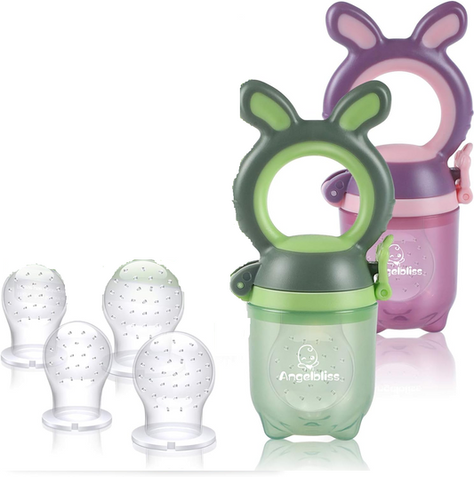 ANGELBLISS massaggiagengive dosatore di frutta per bambini 3-12 mesi 2 pezzi 6 tettarelle