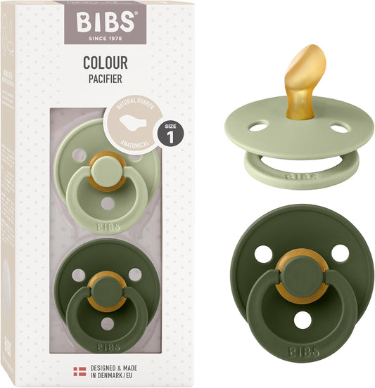 BIBS COLOUR uklidňující dudlíky 2ks kaučuk 0-6 měsíců ANATOMICKÉ
