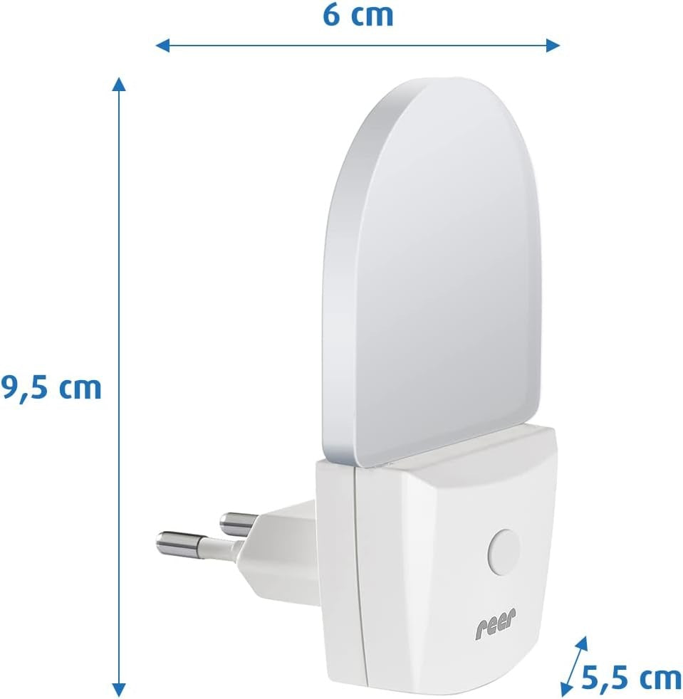 REER NightGuide LED nočna lučka za vtičnico s stikalom 6 x 9,5 cm