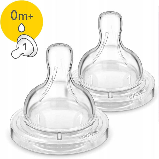 PHILIPS AVENT Classic+ Anti-colic smoczki 0m+ x2, silikonowe smoczki antykolkowe dla niemowląt 0m+