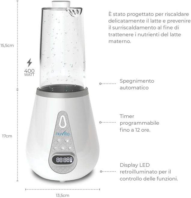 NUVITA calientabiberones esterilizador descongelador 4 en 1