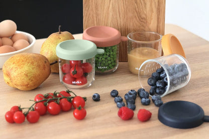 Béaba Sunrise contenitori in vetro per alimenti con chiusura 250ml x4