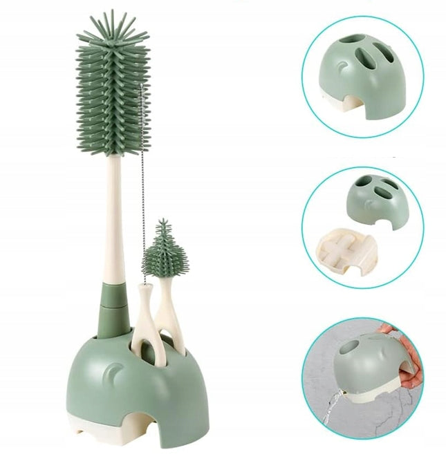 VICLOON 3in1 Silikonbürsten zur Reinigung von Flaschen, Schnullern und Strohhalmen, 32cm