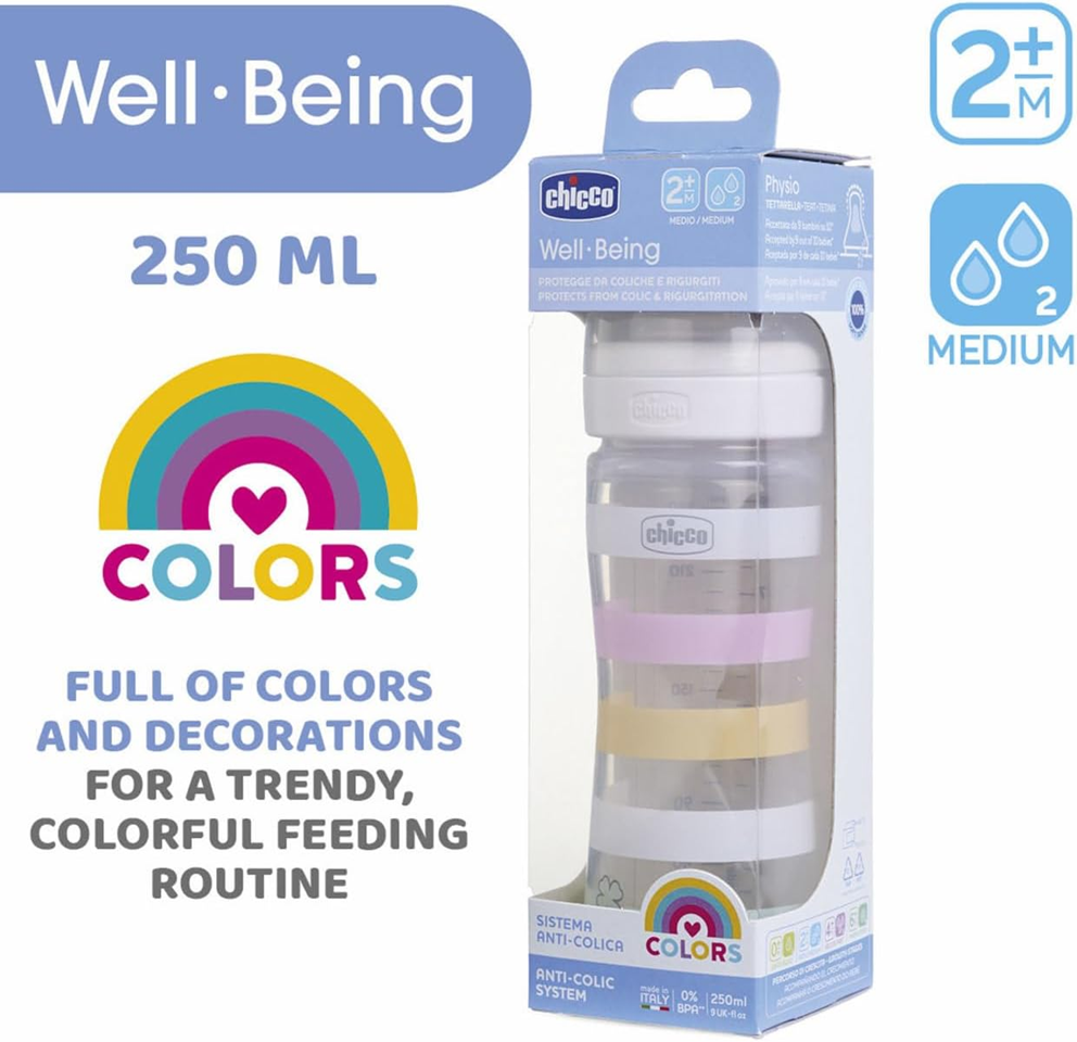 CHICCO biberón Well Being 2m+ 250ml