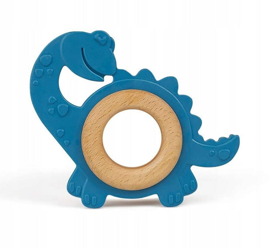 GRUNSPECHT grizalo iz kavčuka in lesa z masažnim učinkom DINO 9 x 11 cm 3 m+