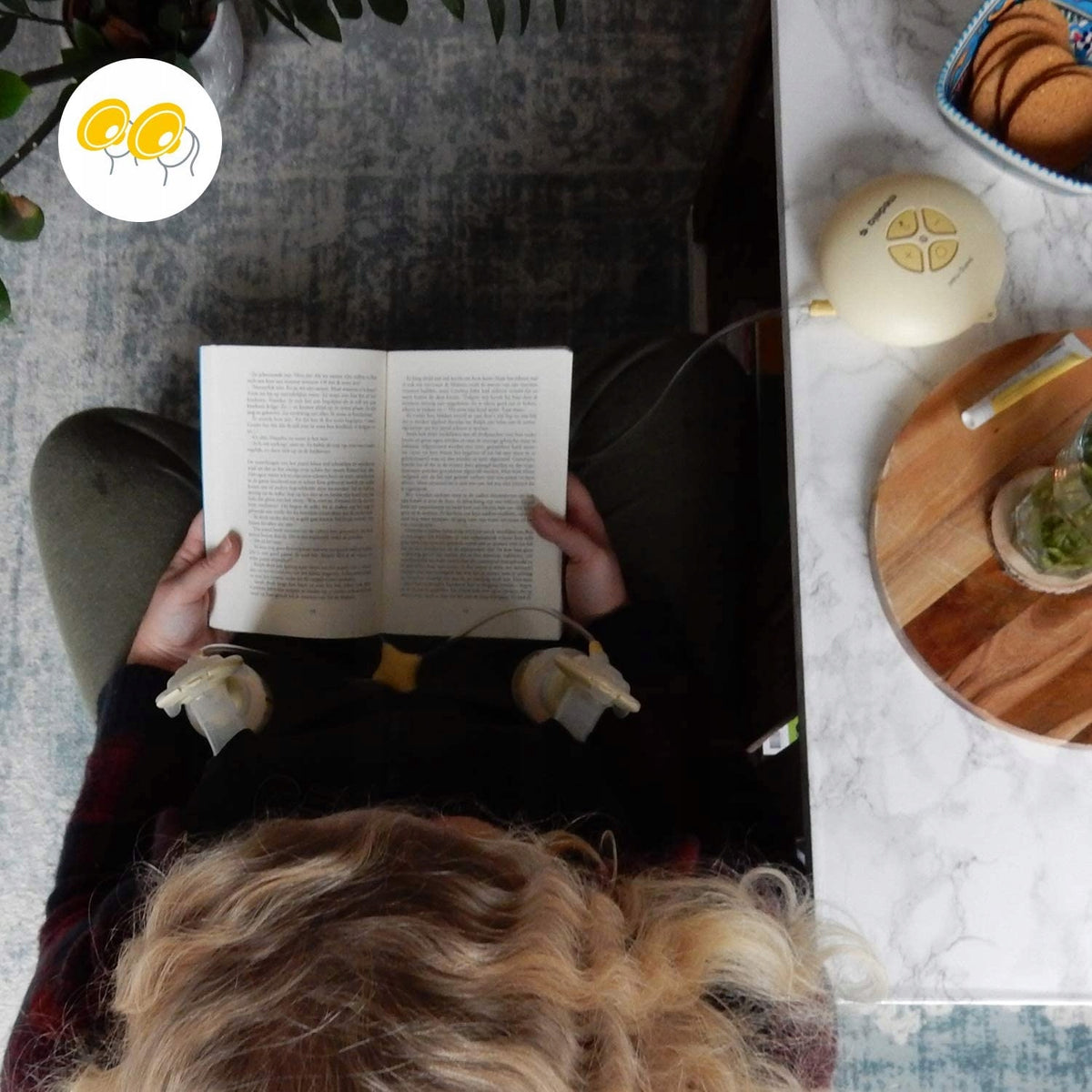 MEDELA Swing Maxi Flex podwójny laktator 2-fazowy podczas karmienia i czytania, wygodne odciąganie mleka