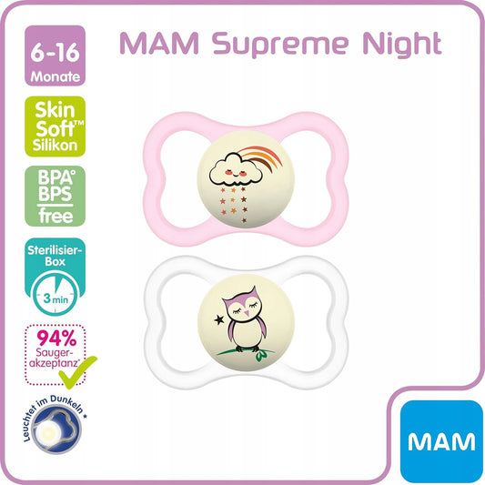 MAM SUPREME NIGHT πιπίλα σιλικόνης 6-16 μηνών