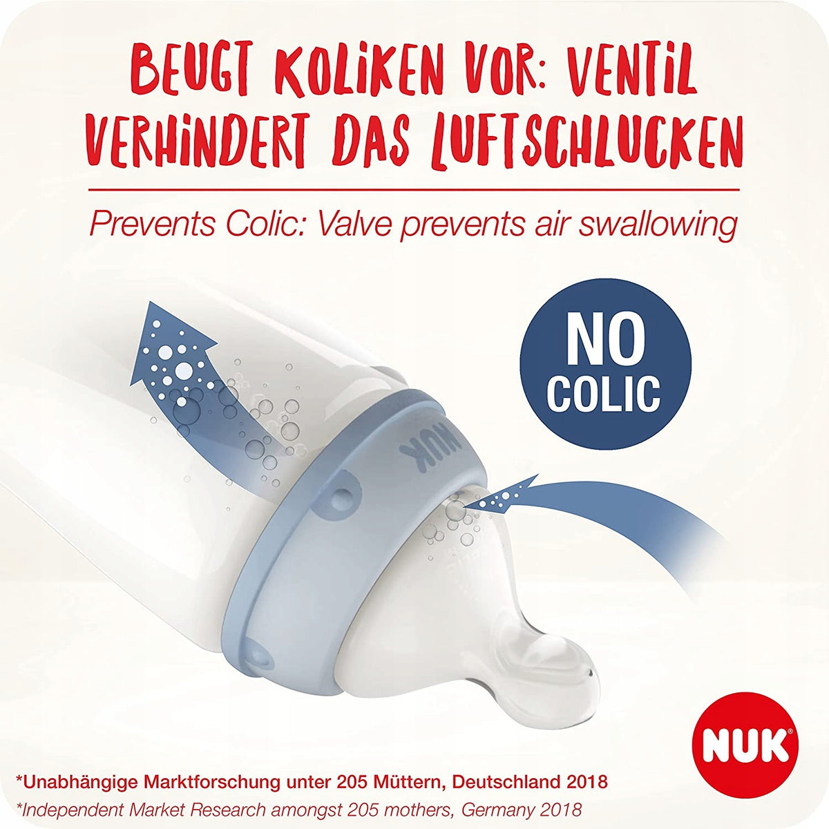 NUK No Colic sada fliaš 2x 300 ml 0-6