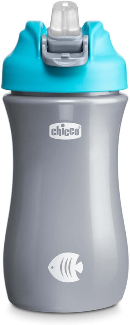 CHICCO Vaso antigoteo con boquilla y pajita Pop-up Cup 350 ml 2 a+