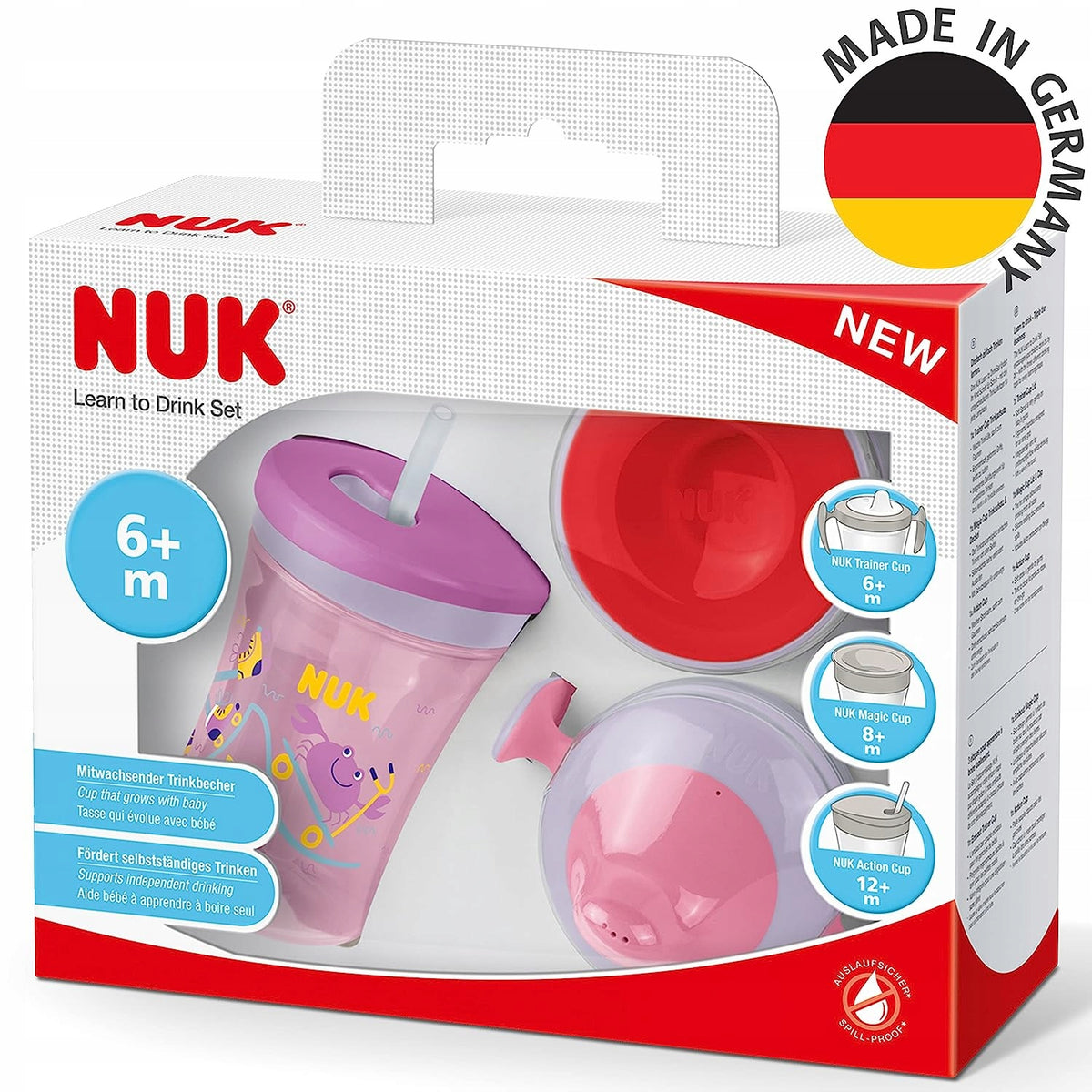 NUK sada na učenie pitia pohárik + 3 náustky