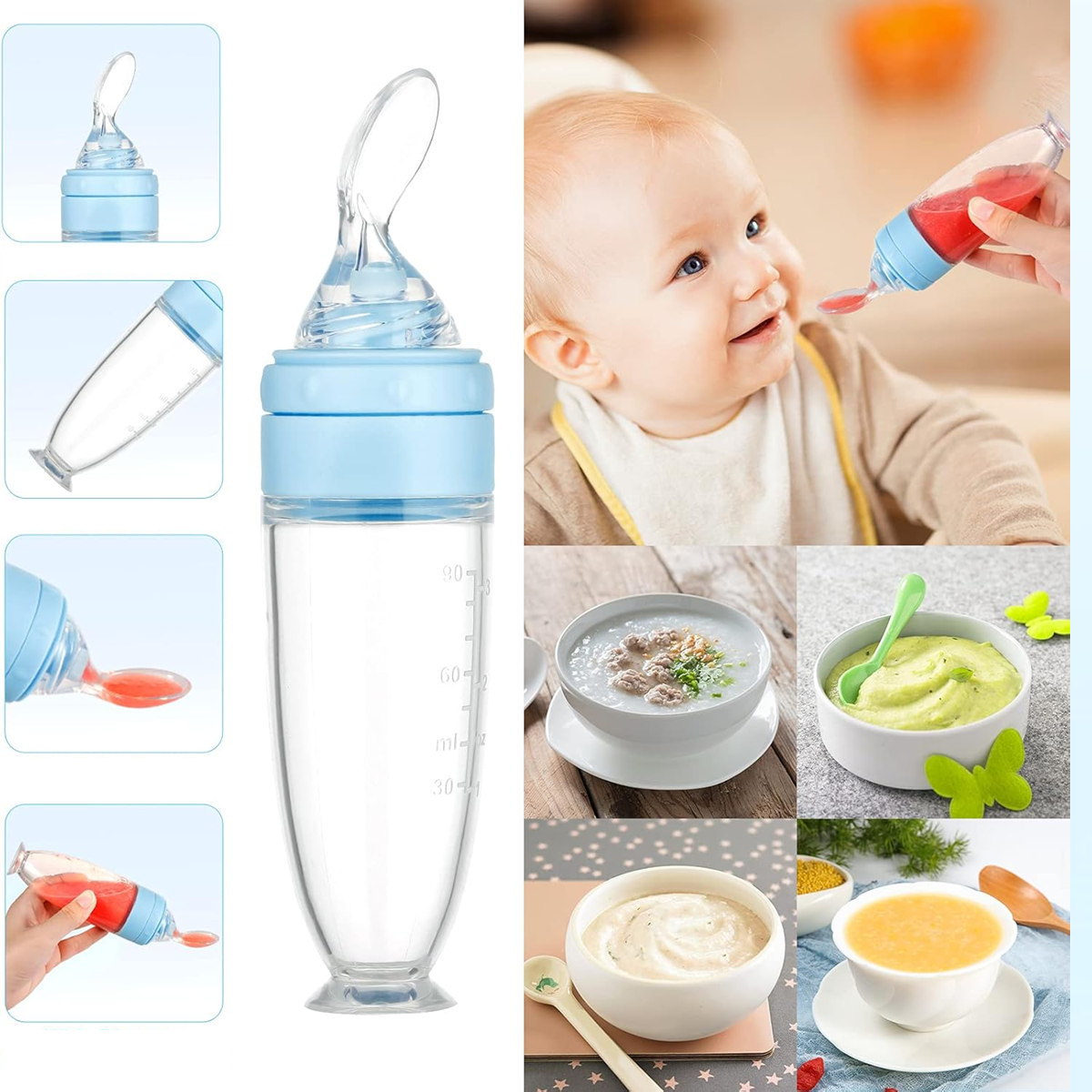 LEADSTAR grizalo z dozirnikom za sadje 2 kosa 6 nastavkov + žlička 90 ml