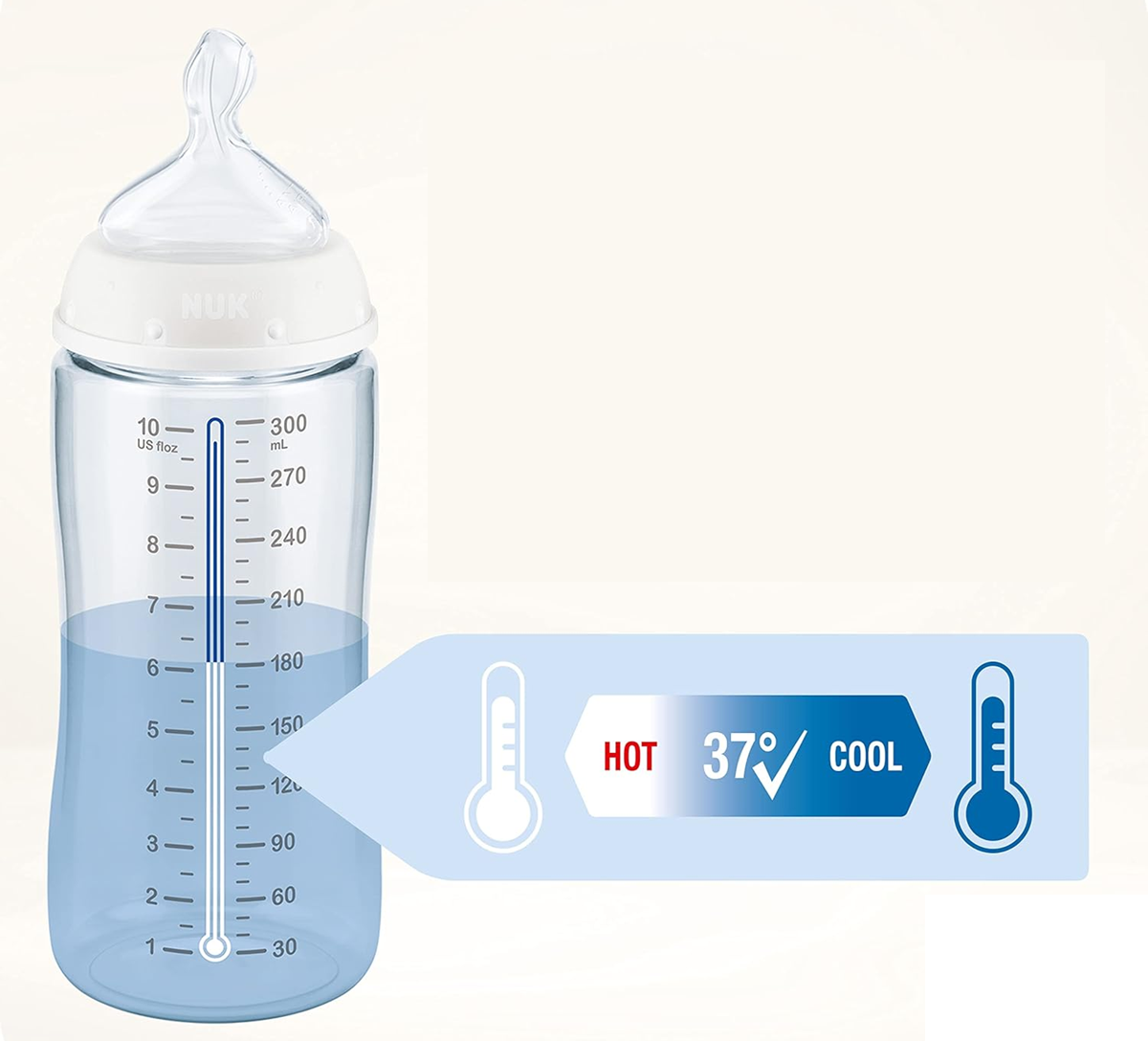 NUK First Choice+ začetni komplet 4 stekleničke + košara organizator 0-6 m