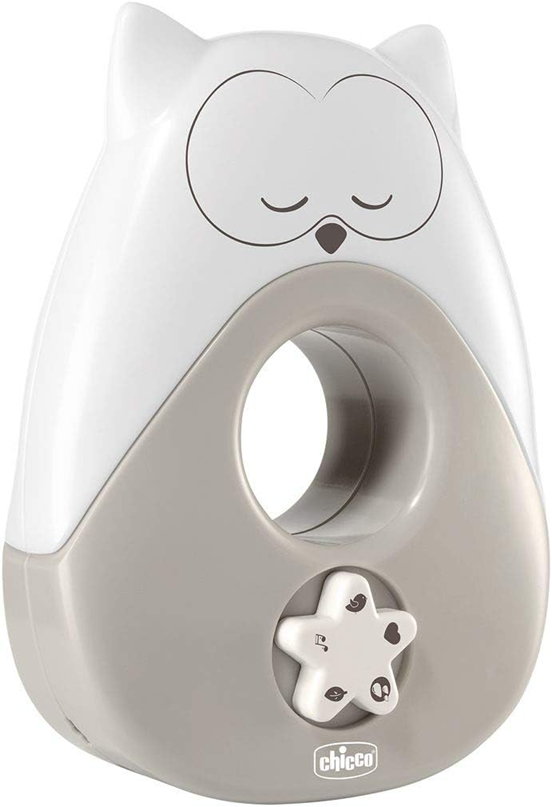 CHICCO Sweet Lights lámpara nocturna con melodías y sonidos búho 13,5 x 18 cm para bebés