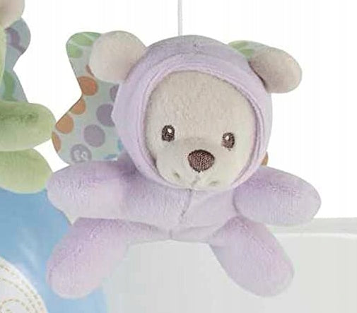 MIŚ do zawieszenia na karuzeli Fisher-Price CDN41, fioletowy miś z tkaniny dla niemowląt 0+