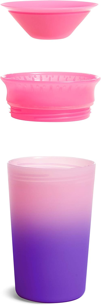 MUNCHKIN Vaso antiderrame Miracle que cambia de color con boquilla 360° 266 ml 12 m+