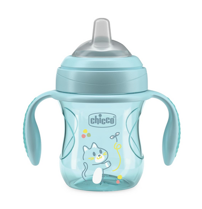 CHICCO Vaso de transición antiderrames con boquilla y asas 200 ml 4 m+